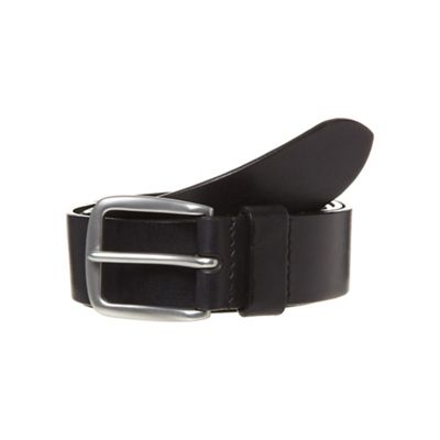 Designer black Italian leather belt